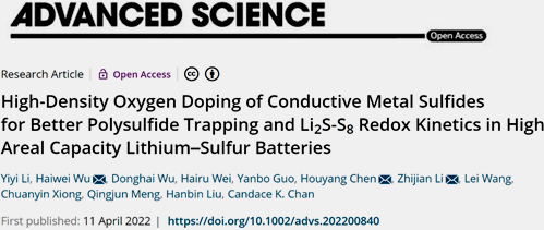 高氧密度掺杂导电金属硫化物用于锂硫电池正极催化剂