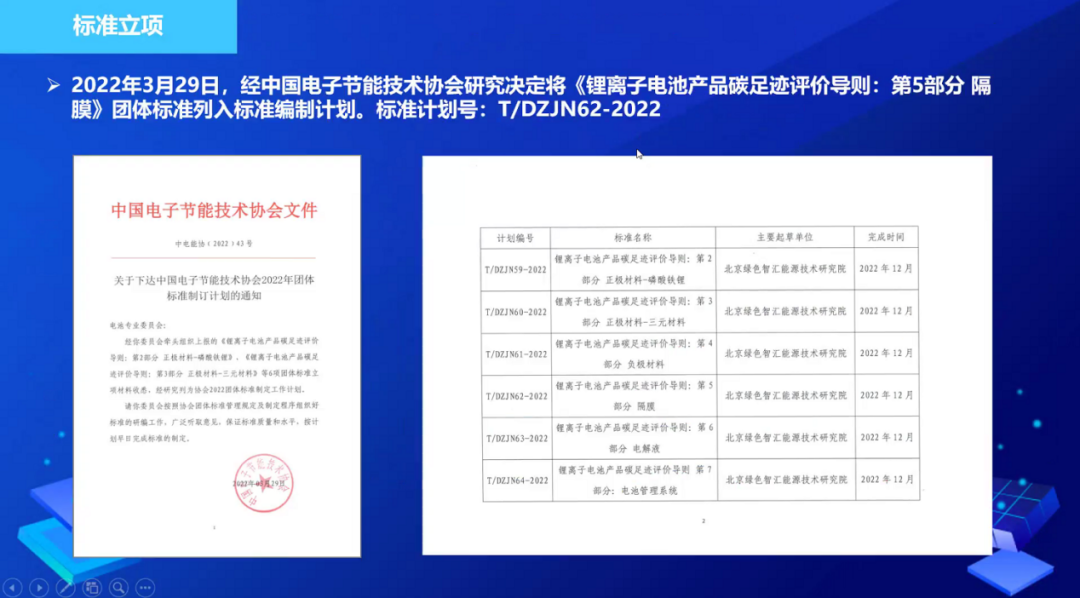 《锂离子电池产品碳足迹评价导则 第5部分 隔膜》标准项目启动会顺利召开